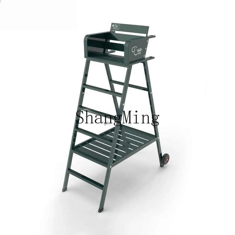 CL tennis court referee chair High-grade aluminum alloy, steel structure solid wood referee chair seat Rear wheel movement
