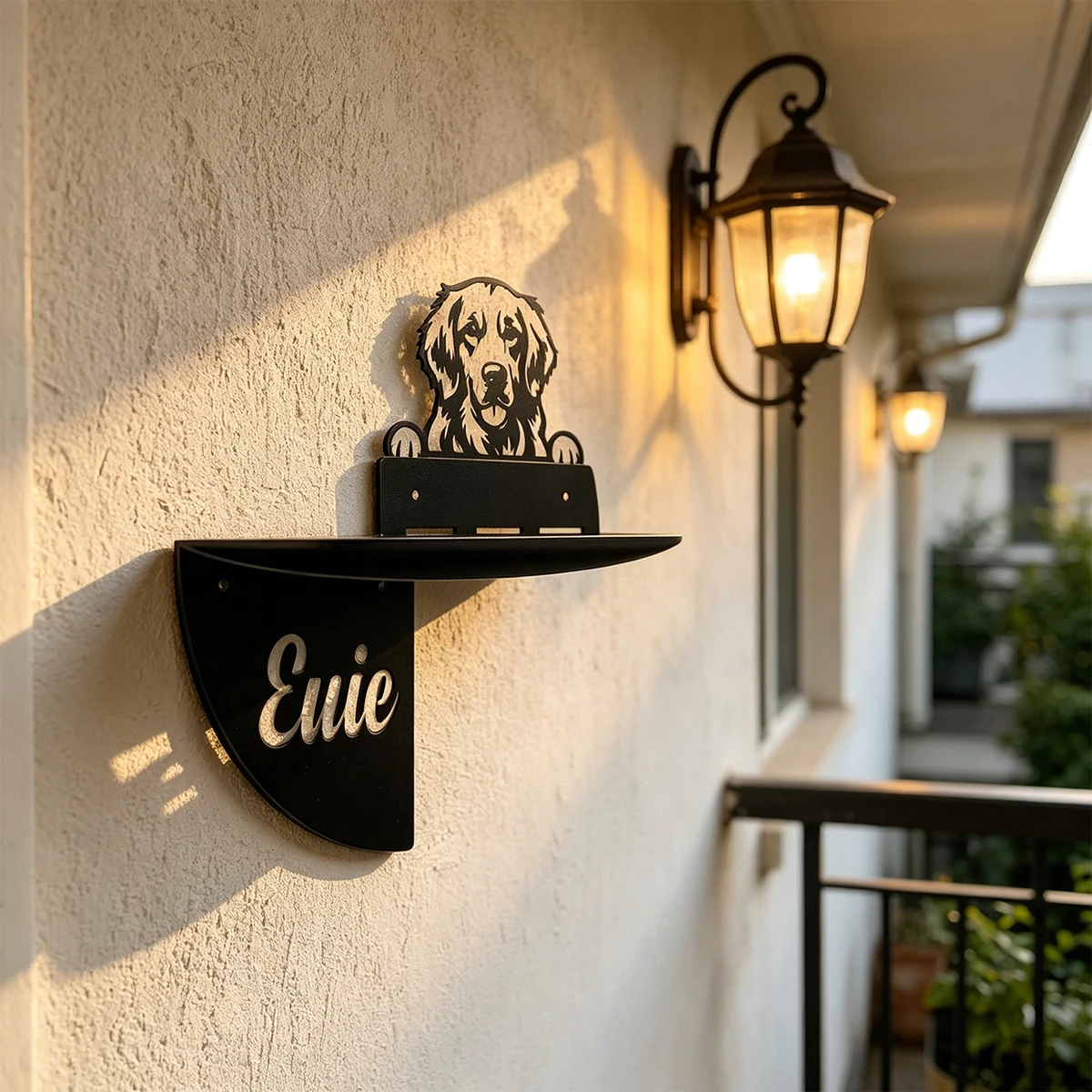 Personalized Golden Retriever Metal Decor Shelf Easy Mount Garden Patio Wall Mounted Plant Stand DIY Gift Cheap home decor