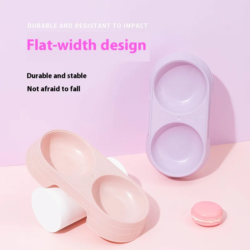 وعاء حلوى القطط، وعاء طعام القطط، وعاء الكلب، مياه الشرب وأكل وعاء الأرز ثنائي الاستخدام، وعاء مزدوج للحيوانات الأليفة من قش القمح، طعام القطط #2