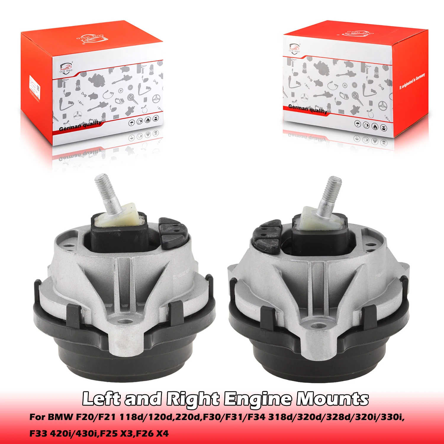 22116856183,22116856184 Left and Right Engine Mounts For BMW 118d/120d,220d,F30/F31/F34 318d/320d/328d/320i/330i,420i/430i,X3,X4