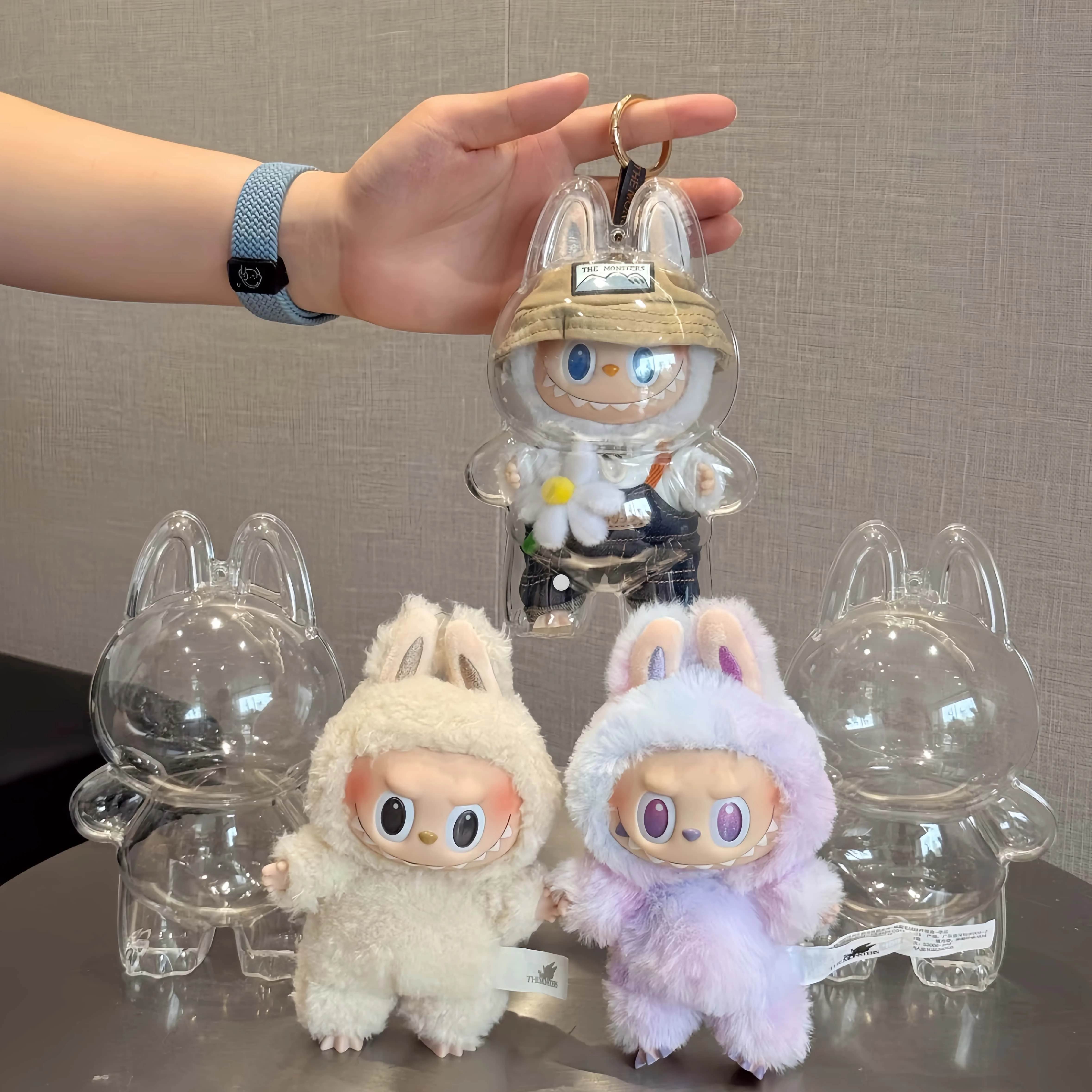 

Labubu V1V2V3 Thickened Doll Bag Keychain Bags New 18cm LABUBU Clear Macaron Case, Dust Case, Housings, Popmart Bubble Mart Doll