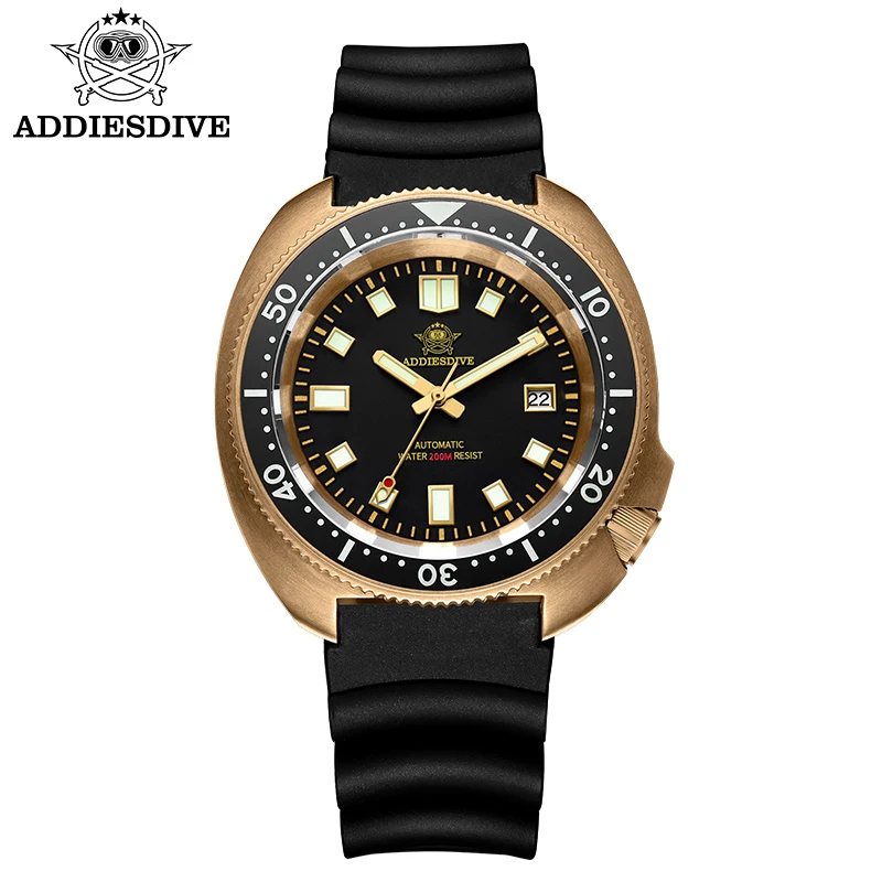 ADDIESDIVE Men's Diver Watch Japan 8215 Sapphire Glass 20Bar Waterproof Watches BGW9 Super Luminous Date Display Wristwatches