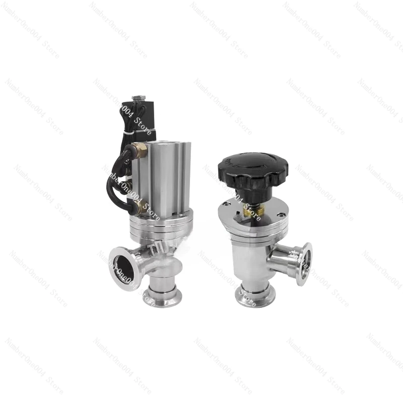 مناسبة للصمام اليدوي للفراغ، صمام فلابر هوائي 304 صمام زاوية من الفولاذ المقاوم للصدأ GDQ-KF16 25 40 50 #5