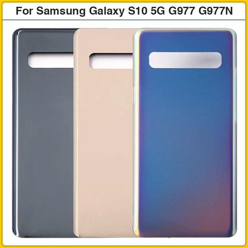 

10PCS For Samsung Galaxy S10 5G SM-G977B G977 G977N Battery Back Cover Rear Door 3D Glass Panel Housing Case Adhesive Replace