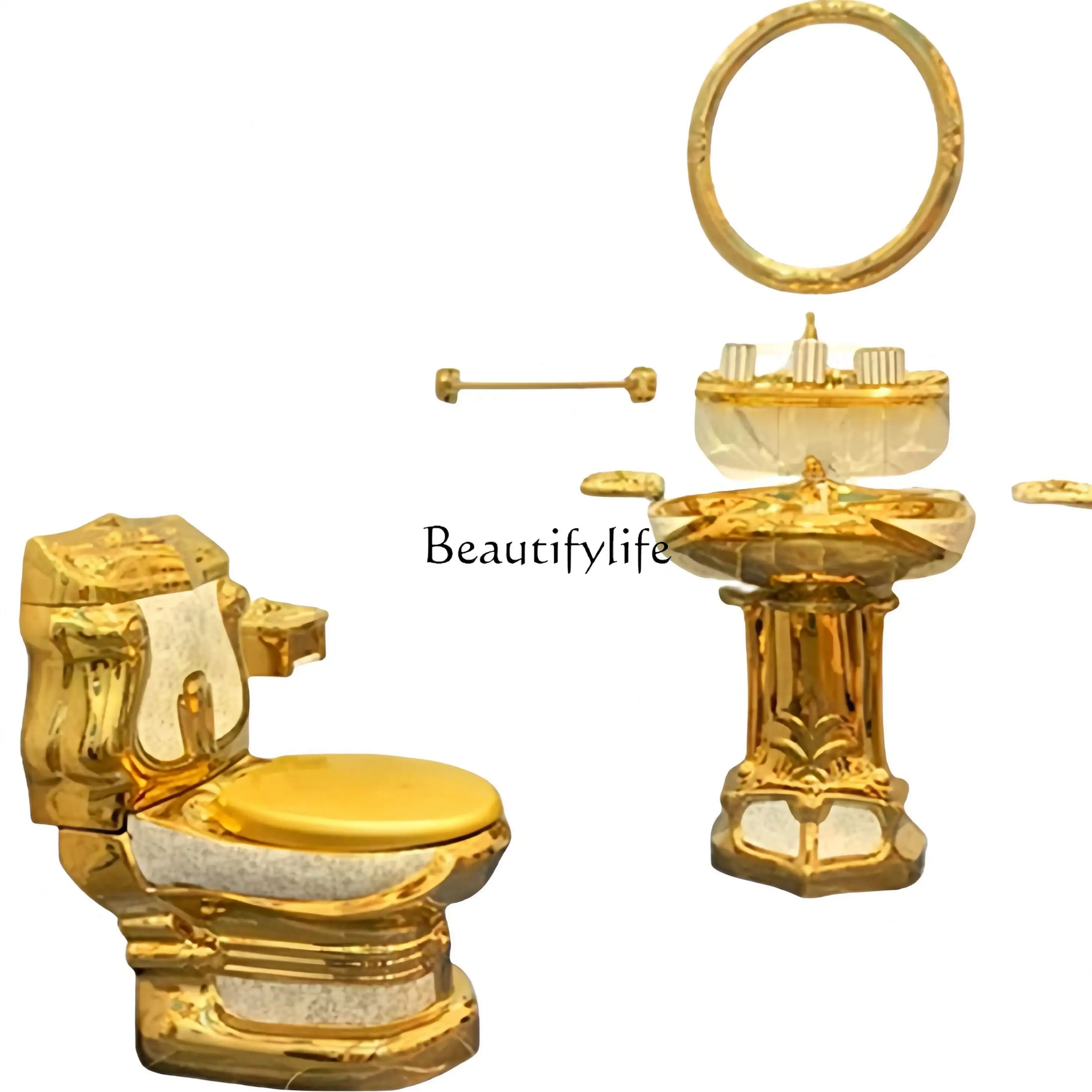 

European toilet retro toilet relief color toilet bathroom