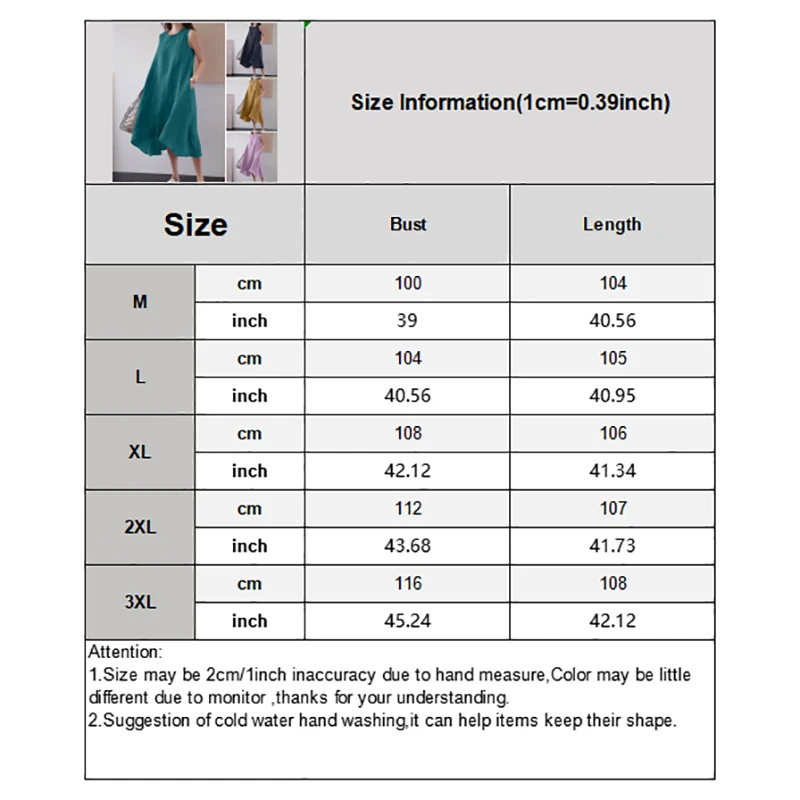 فستان صيفي غير رسمي نسائي ، كتان قطني ، رقبة مستديرة ، بدون أكمام ، توب طويل للدبابات ، كبير جدًا ، فستان طويل للشاطئ بجيوب