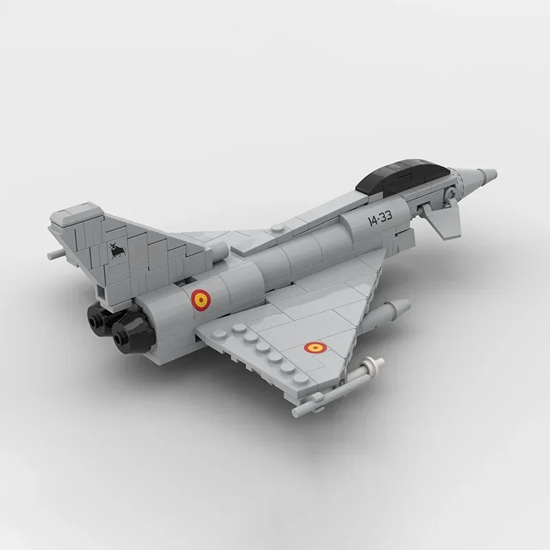 Military Series Moc Building Blocks 1:72 Scale Eurofighter Typhoon Model Technology Aircraft Bricks Assembly Fighter Toy For