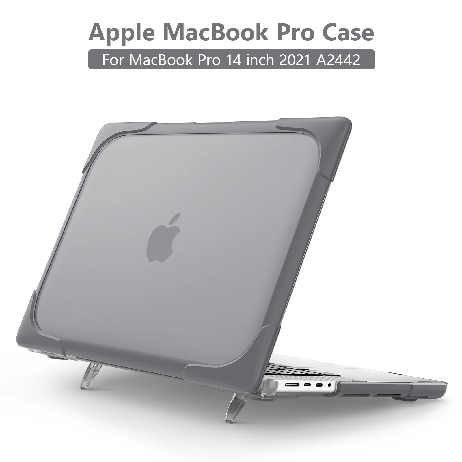 

Чехол для ноутбука Apple MacBook Pro 14 M3 M2 M1 2023 2021 A2992 A2918 A2779 A2442 Micro Clip Design Cover Жесткий ПК + Мягкий кронштейн из ТПУ