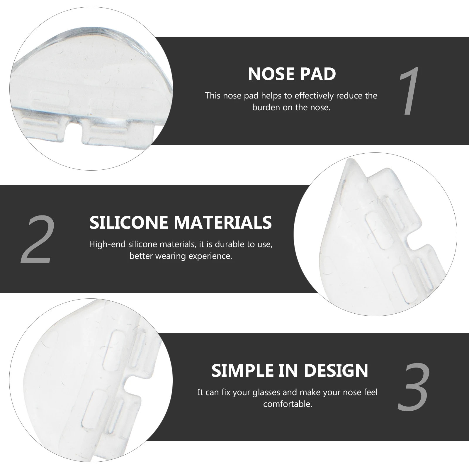 

Silicone Nose Pads for Glasses Eyeglasses Non Slip Anti Slipping Plug In Nose Grips Pads Silica Gel Flat Optical Frames