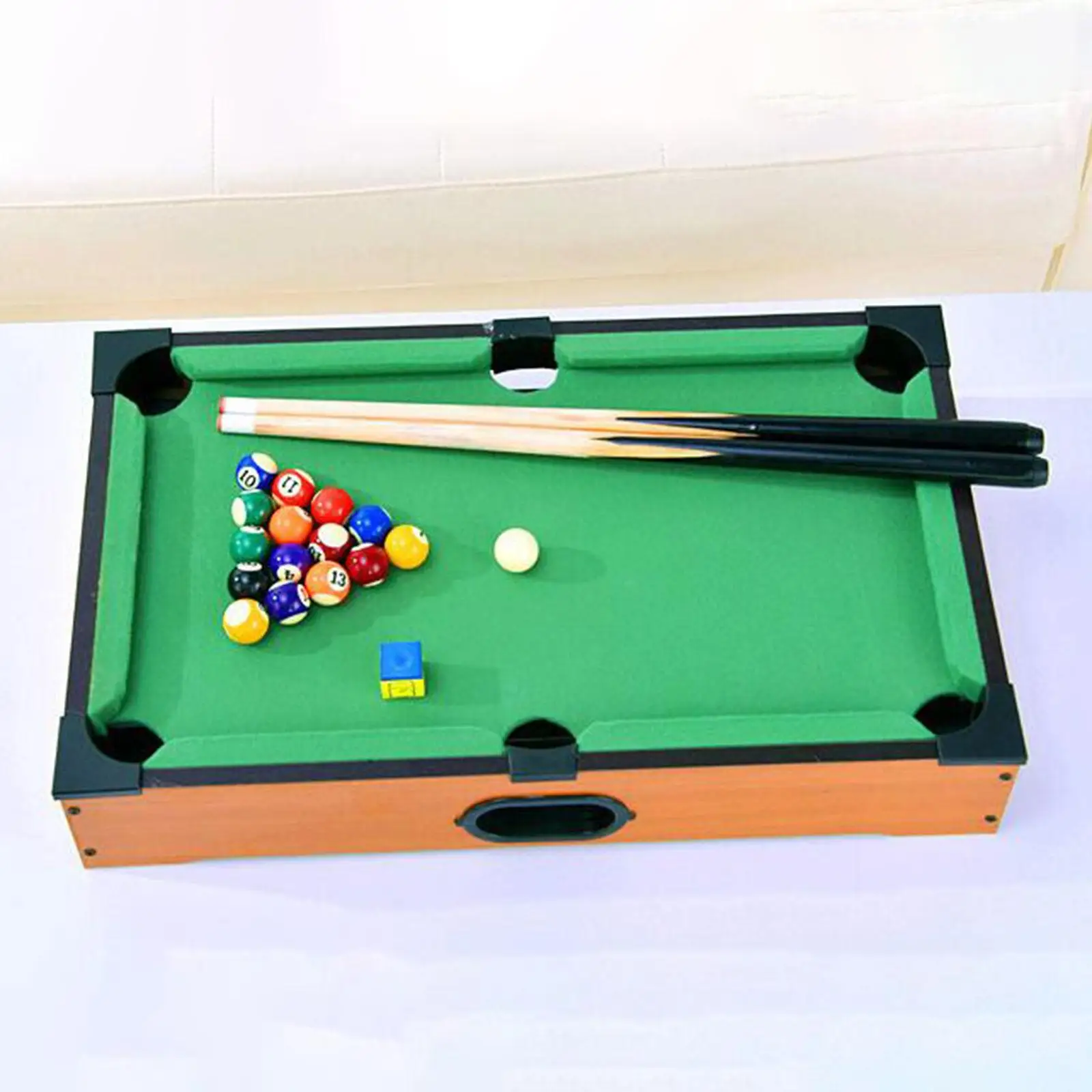 Mini Table Pool Wooden Snooker Billiards Game with Ball Desktop Billiard Snooker Set for Travel Home Party Game Room Office