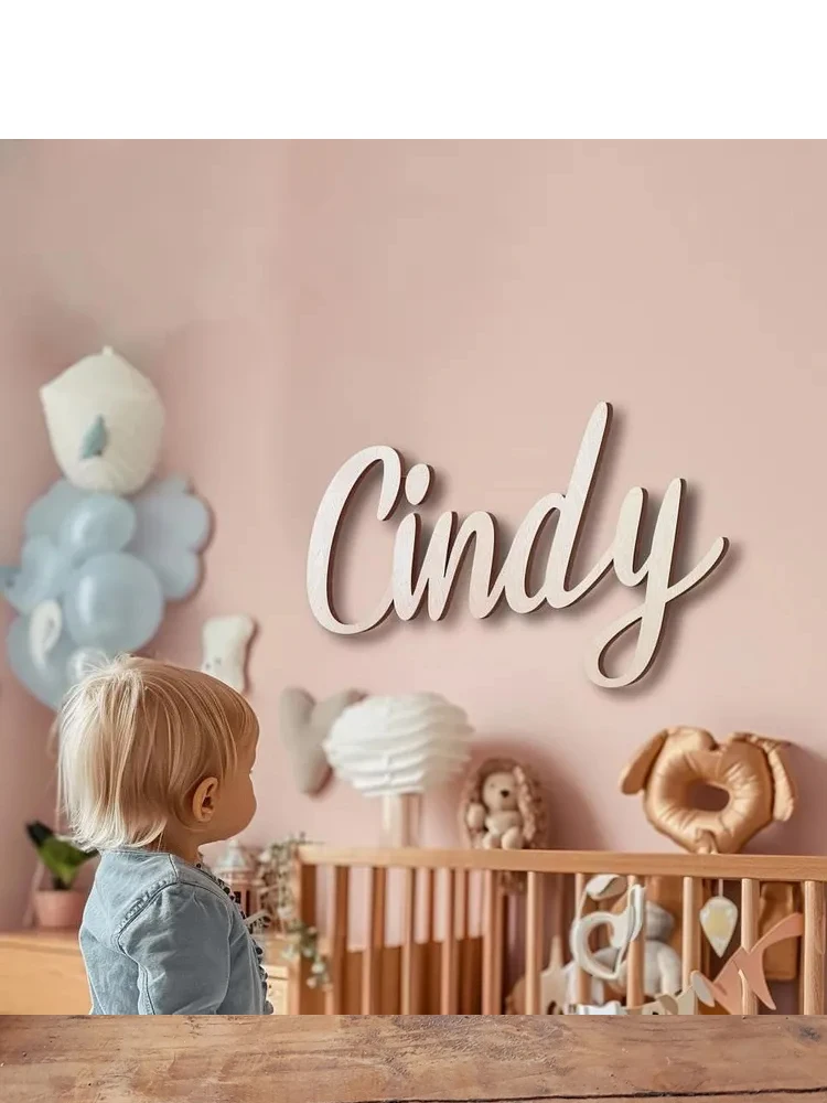 Custom Personalized Golden Name Wooden Sign Painted Gold Letters wide Nursery Wall Decor Plaque for Door