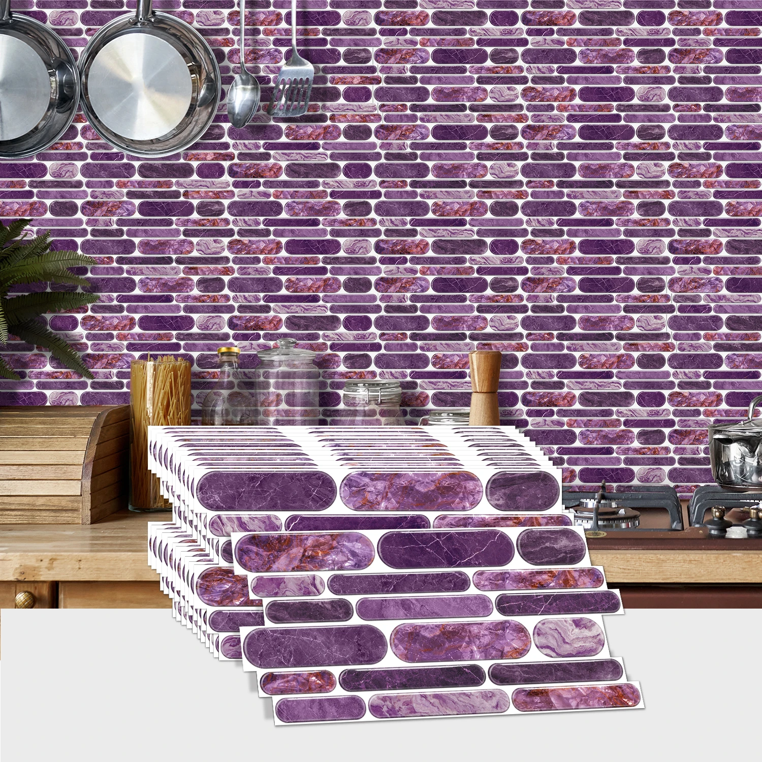 

(6/12/24/48 PCS)Self-Adhesive Marble Mosaic Wall Stickers, Easy to Cut & Install, HD Pattern, Waterproof, DIY Home Decor