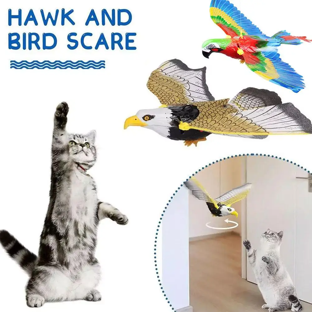 Interactive Cat Toy Can Fly And Call Electric Eagle Interactive Simulation Toy Bird Slaps Birds Simulation With Chirps Ligh C1W5