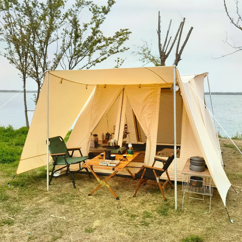 

Outdoor Lightweight Luxury Camping Spring Tent Thickened Rainproof Windproof Portable Net with Awning