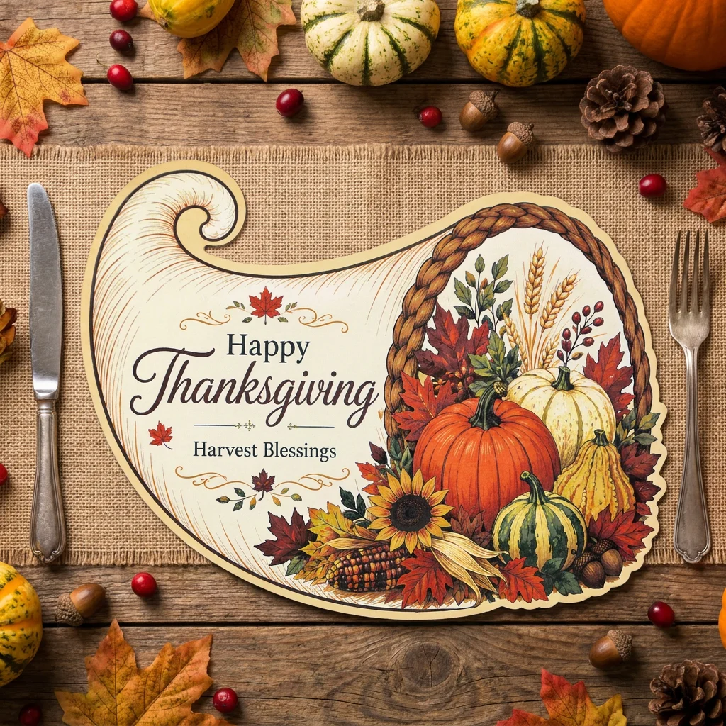 20/50pcs bumper harvest claw-shaped paper placemats and western food placemats are suitable for Thanksgiving and autumn festiva