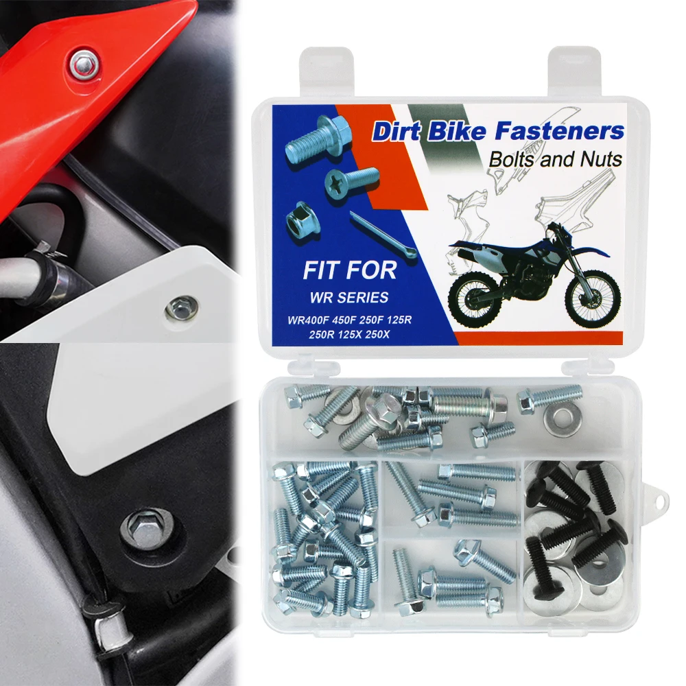 

60PCS Dirt Bike Plastic Fenders Body Engine Bolts Kit Bodywork For Yamaha WR400F WR450F WR250F WR125R WR250R WR125X WR250X