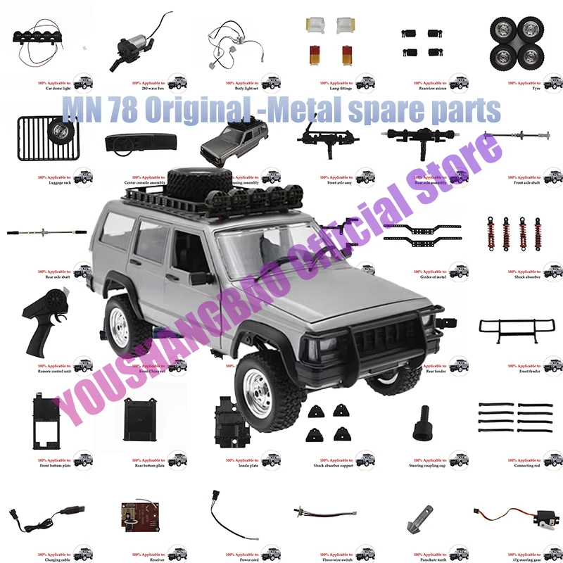 Originele Mn Model Mn78 Mn82 Rc Auto Reserveonderdelen Esc Swing Arm C Seat Differentieel Wavebox Band Versnelling Schokdempers Set Onderdelen