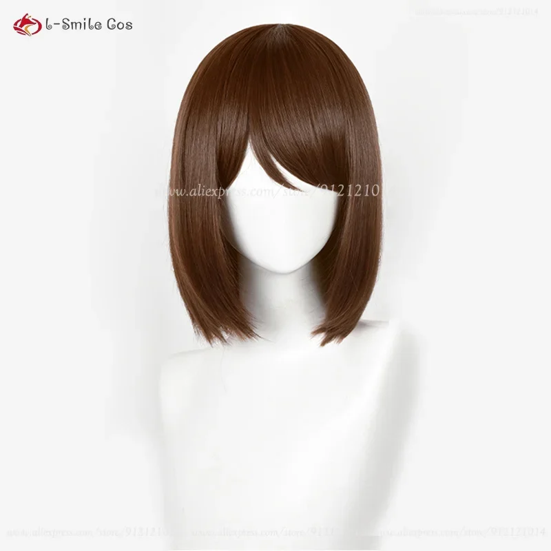 Ieiri Shoko peruca cosplay para mulheres, resistente ao calor, cabelo sintético, couro cabeludo marrom, boné, dramatização, anime, 32cm