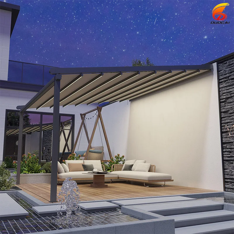 Outdoor Restaurant With Retractable Aluminum Roof Pavilion