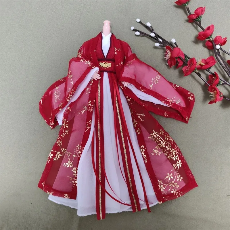 1/6 Maßstab Chinesisches Antikes Kleid in Verschiedenen Stilen Trägerloses Feenkleid mit Weiten Ärmeln Hanfu für 12-Zoll-TBL-BJD-Actionfigurenkörper – Detail 6