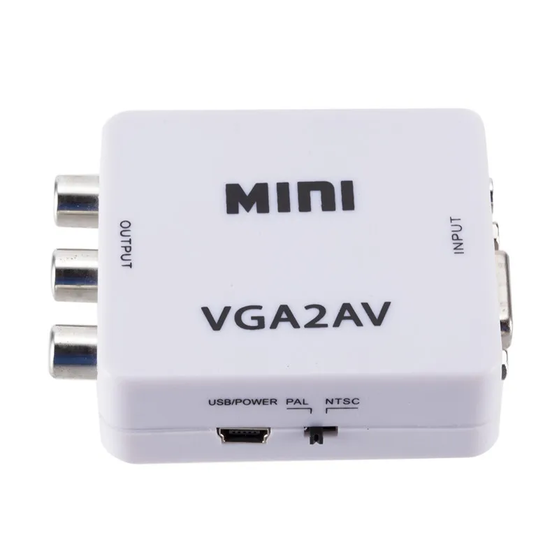 Mini convertisseur VGA à AV, adaptateur Scaler, prise en charge de 1080P VGA2AV, convertisseur PC vers TV HD, ordinateur vers TV