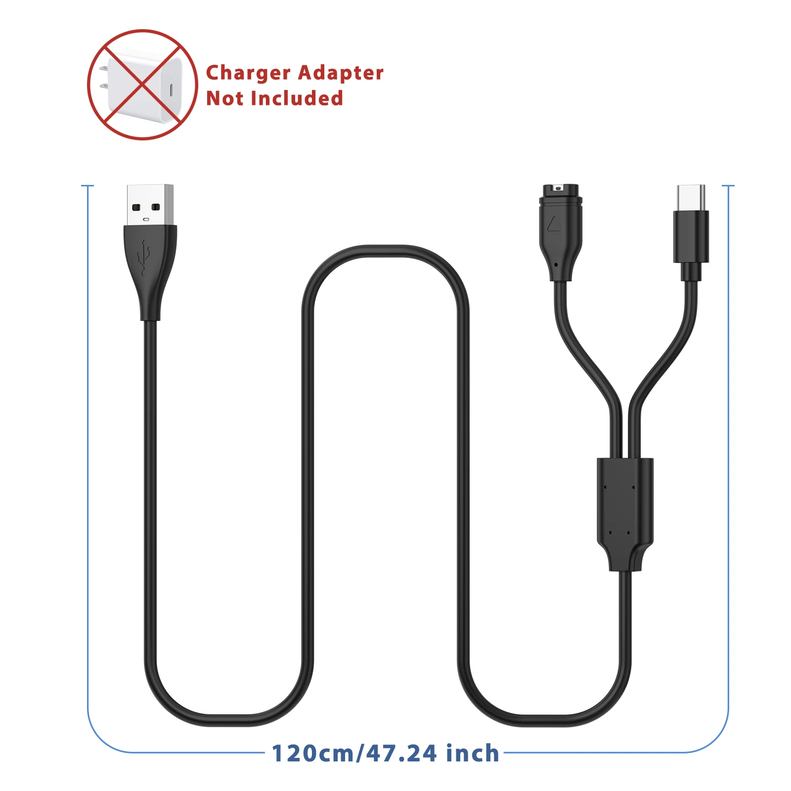 USB C타입 시계 충전기, Garmin Venu2, VenuSq2, 3, 3S, Fenix 6, 7, 6S Pro, 5X Plus, VivoActive 4, 4S, 3, Forerunner 945, 935, 255/165, 2in 1