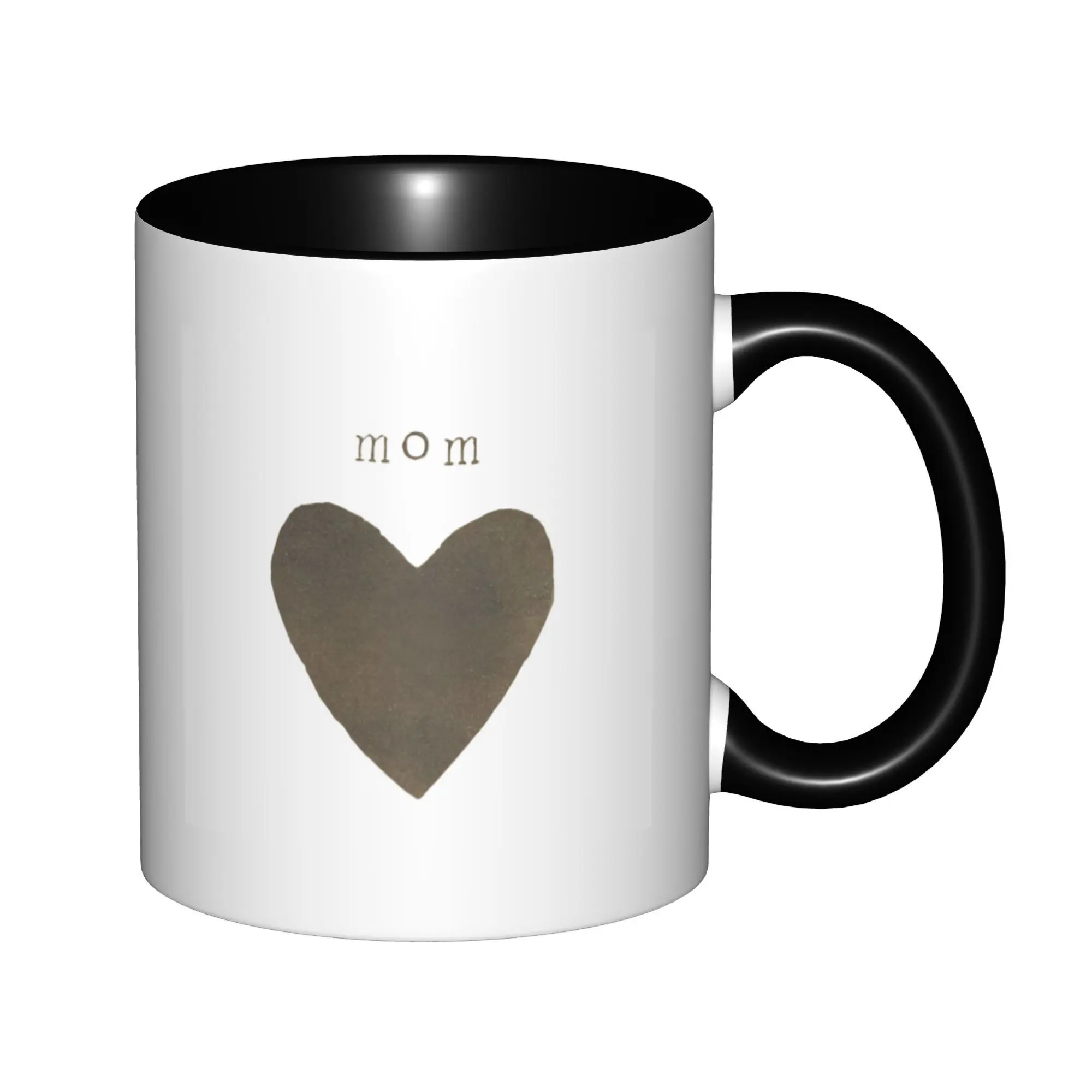 

Mom Heart Mugs With Black Handle Birthday Coffee Mugs Ceramic Tea Cups 11oz ,