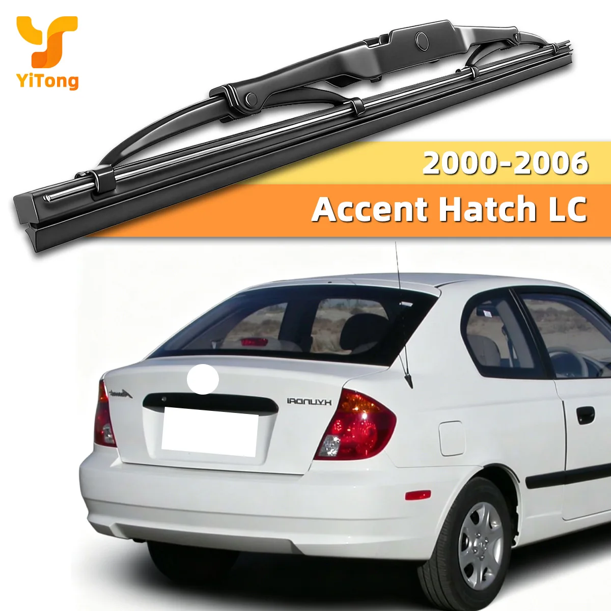 Geeignet für Hyundai Accent Hatch LC 2000–2006. Wischerblatt für die Heckscheibe, streifenfreie Reinigung, flexibler Gummi-Ersatz für die Heckscheibe