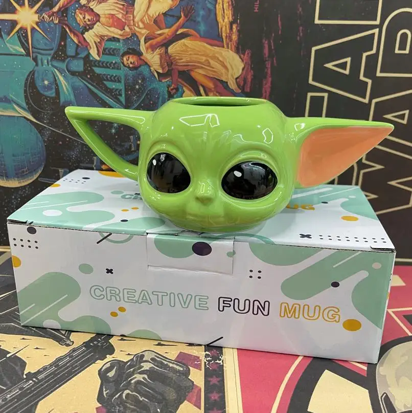 New Star Wars Baby Yoda Cup Anime Figure Baby Yoda Kawaii 3D Mug Cup Children Gifts Kids Toys