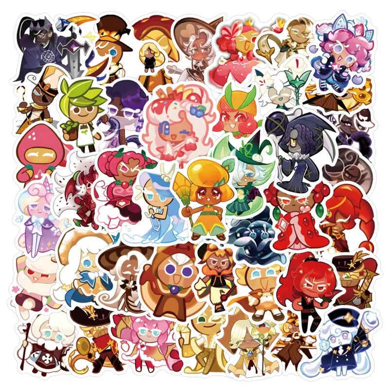 55 Uds. De pegatinas de grafiti de dibujos animados de galletas Run Kingdom, calcomanías para maleta, ordenador portátil, decoración de guitarra, juguete clásico DIY para niños