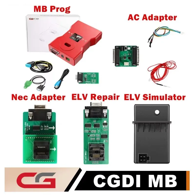 

CGDI Prog MB для программирования ключей Mercedes-Benz: самая быстрая система для программирования ключей Benz, включая адаптер ELV + симулятор ELV + адаптер переменного тока + новый адаптер NEC