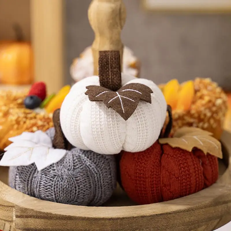 Knit Pumpkin for Autumn Decor Vibrant Autumn Decor in Orange Color Seasonal Charm Cozy Warm Decorative Ornaments Crochet