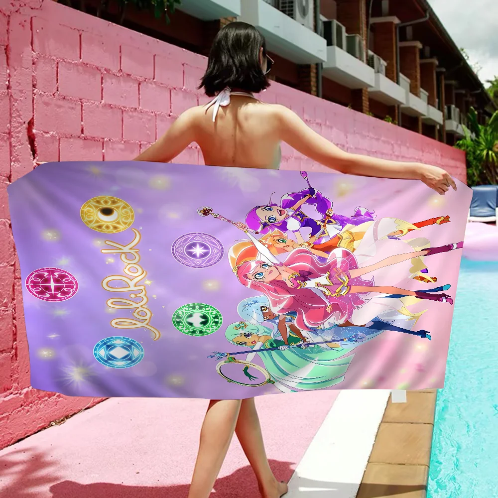 Lolirock Cartoon Anime Strand Badet uch weichen saugfähigen Waschlappen Kinder geschenke für Kinder reisen Camping Fitness studio