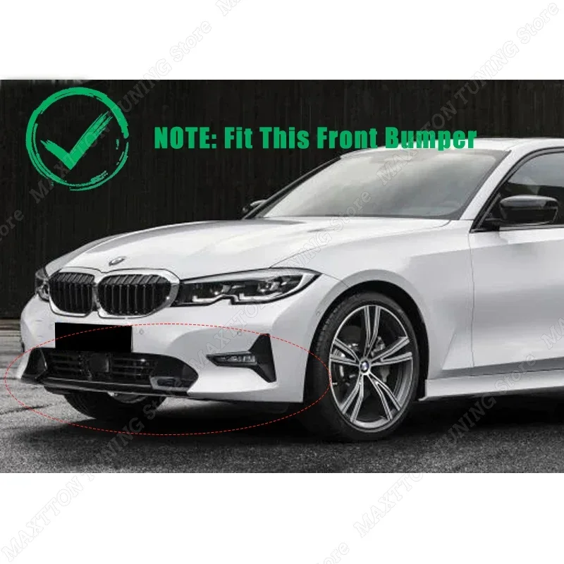 For BMW 3 Series G20 G21 318i 320d Pre-Lci 2019-2022 Front Bumper Lip Spoiler Diffuser Splitter Detachable Body Kit Guard Tuning