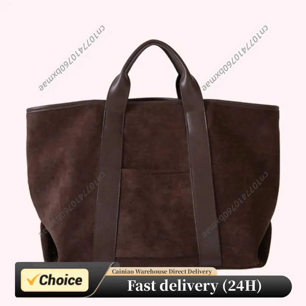 

Сумка-тоут из замши большой вместимости для женщин, однотонная, с верхней ручкой, модная сумка-шоппер, дорожная сумка