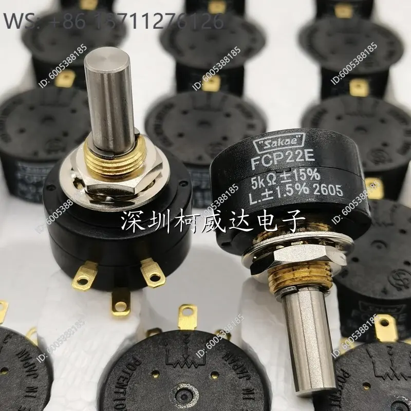 Original SAKAE conductive plastic potentiometer FCP22E 1K2K5K10K single turn 360 degree unlimited rotation