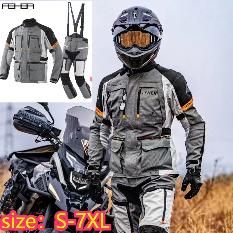 

Раллийный костюм, мотоциклетная куртка CE, бронированная водонепроницаемая всепогодная теплая 3-слойная мотоциклетная куртка для мотокросса и брюки