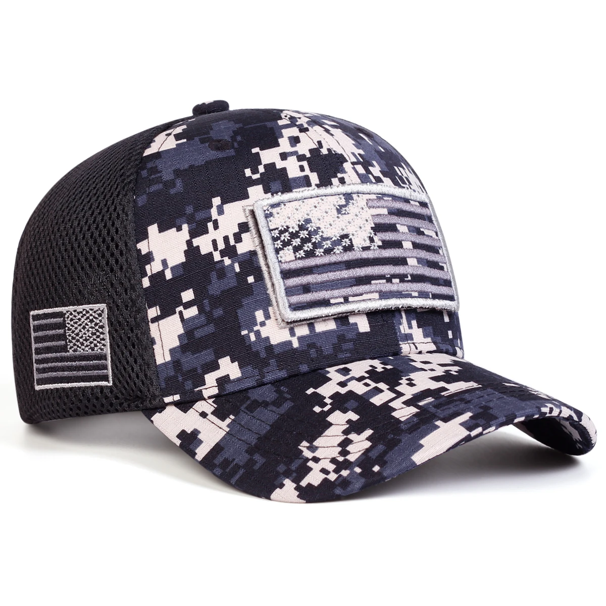 Unisex Amerikanische Flagge Stickerei Camouflage Baseball Net Caps Frühling Sommer Outdoor Einstellbare Casual Hüte Sonnenschutz Hut Kappe – Detail 2