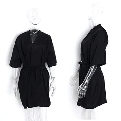 1pc Beauty Salon SPA Gown Cape With Snap Robe Haircut Apron Black Smocks Salon Client Hair Styling Gown Barbershop Supply