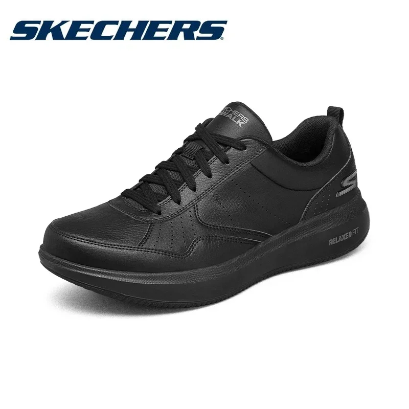 

Кроссовки Skechers мужские прогулочные, кожаные, Нескользящие, дышащие, низкие, на шнуровке, для спорта на открытом воздухе, бега