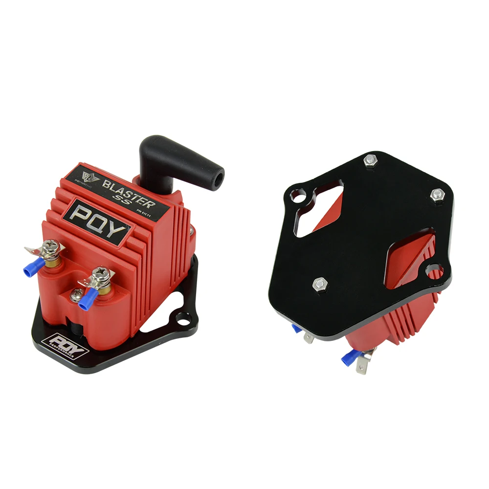 WLR - Universal Blaster Ss 12V High Output External Male E-Core Ignition Coil With Kits Adaptor + Bracket Mount Kit