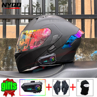 ORZ motorcycle Bluetooth helmet four season motorbike helmet for men women motocross helmet DOT certification