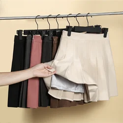 Women's Skirt With Shorts Grey School Uniform For Girls Black Female Clothes Korean Style A Line Mini Pleated 2023 Winter Skirts