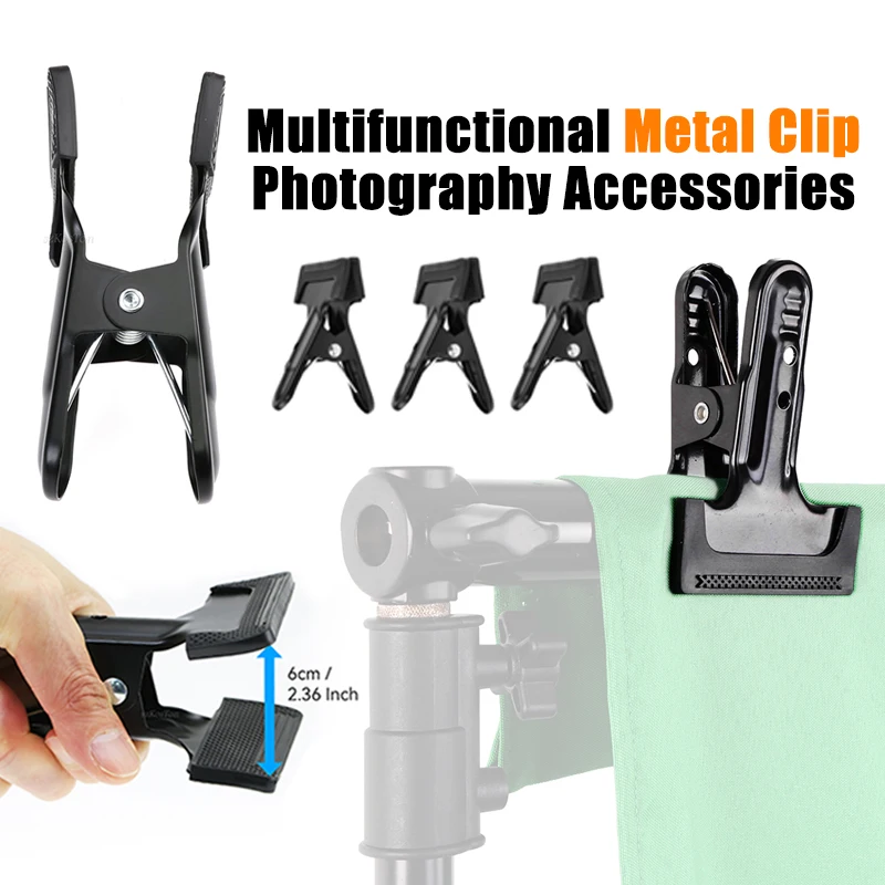 Metallklemmen Fotostudio Hintergrundstützklemmen Greenscreen-Clips Multifunktionales Fotografie-Zubehör