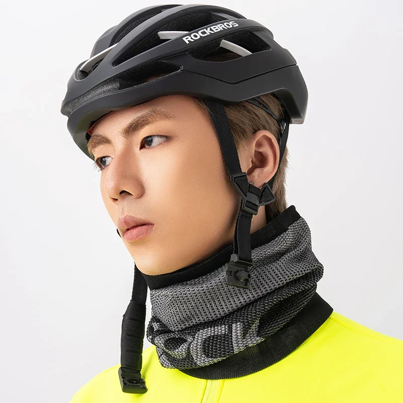 Imagem -03 - Rockbros Windproof Head Scarf Máscara Facial Alta Elasticidade Manter Quente Esportes ao ar Livre Corrida Caminhadas Ciclismo Headwear Outono Inverno