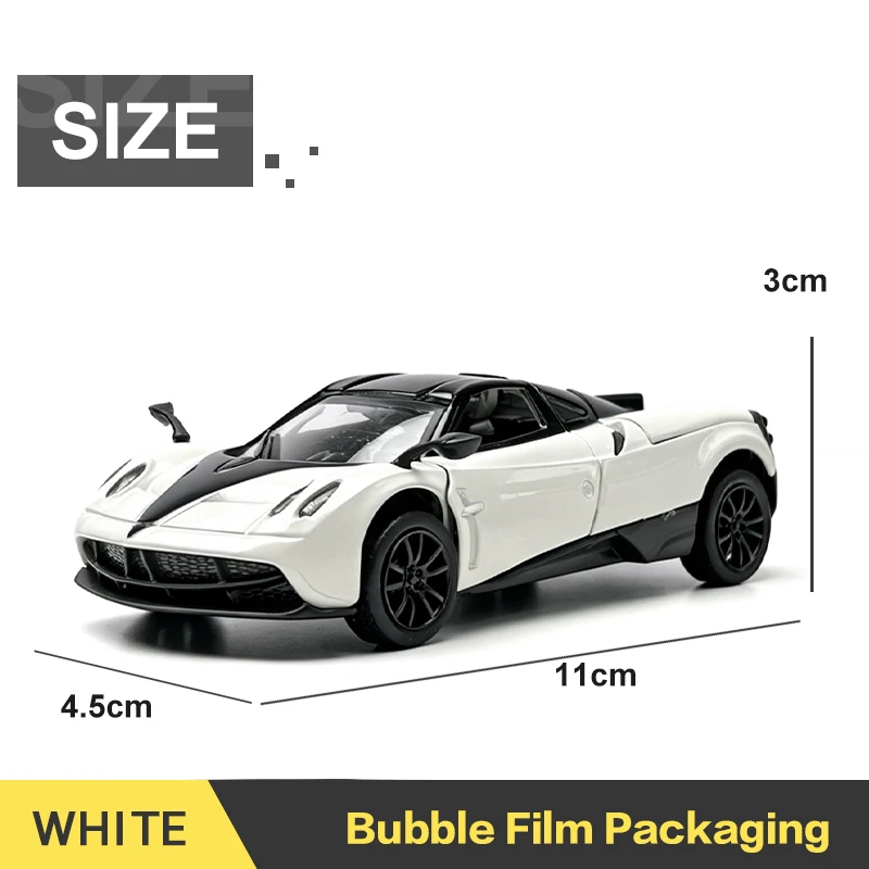 1:43 Legierung 3-Türer HUAYRA Die-Cast Modell Rennwagen Spielzeug mit Rückziehfunktion Modellauto für Sammlung und Dekoration Geschenk