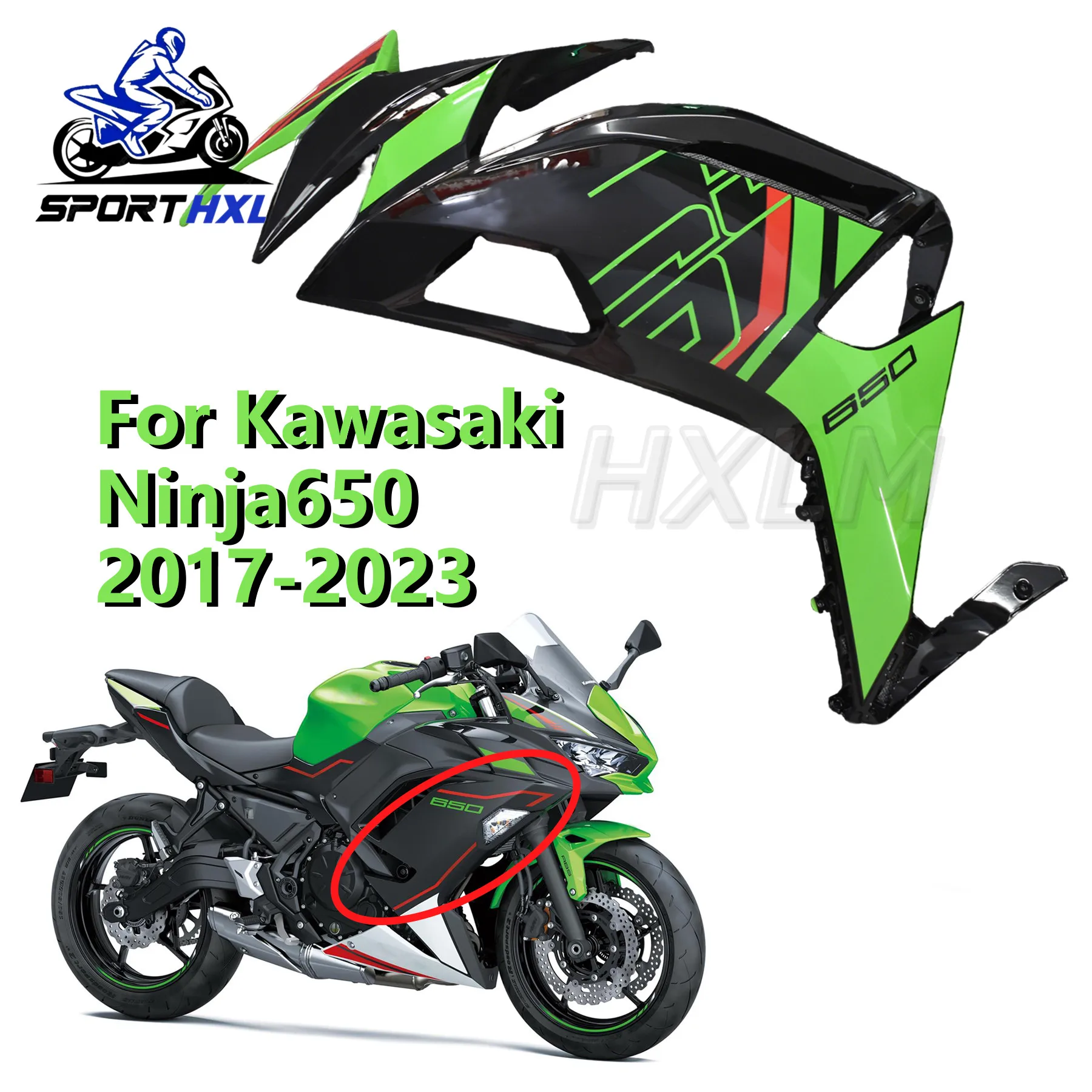

Motorcycle Fit For Kawasaki NINJA650 ER6F ER6N ER-6N 2017 2018 2019 2020 2021 2022 2023 Front Side Panel Mid Fairing 2017-2023
