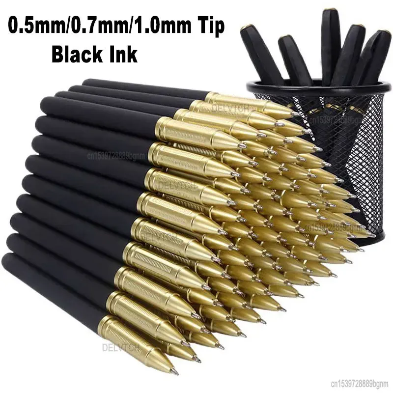 

3/5/10/20/30/50Pcs Gel Pen 0.5mm 0.7mm 1.0mm Tip Large Capacity Black Ink Refill Matte Handle Office Business Signature Pen Set