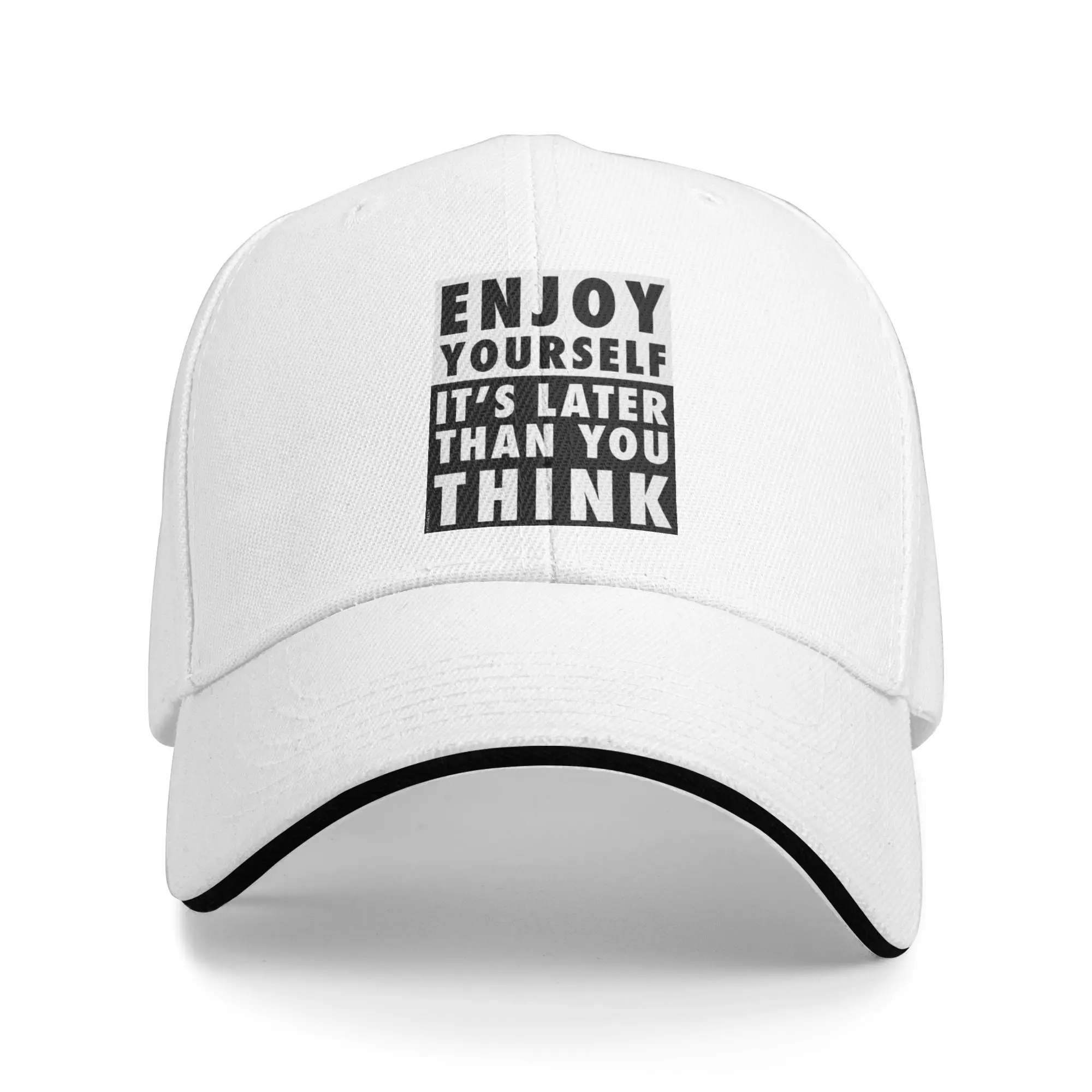 ENJOY YOURSELF  IT S LATER THAN YOU THINK (NAVY) Gift For Children Men Women A Baseball Cap Hat