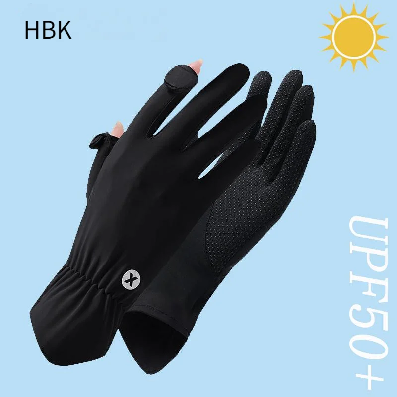 

New Sun Protection Flip Women's Glove Fashion Trend Comfortable Cool-Feeling Elastic Anti-Slip Men's Glove Driving Touchscreen